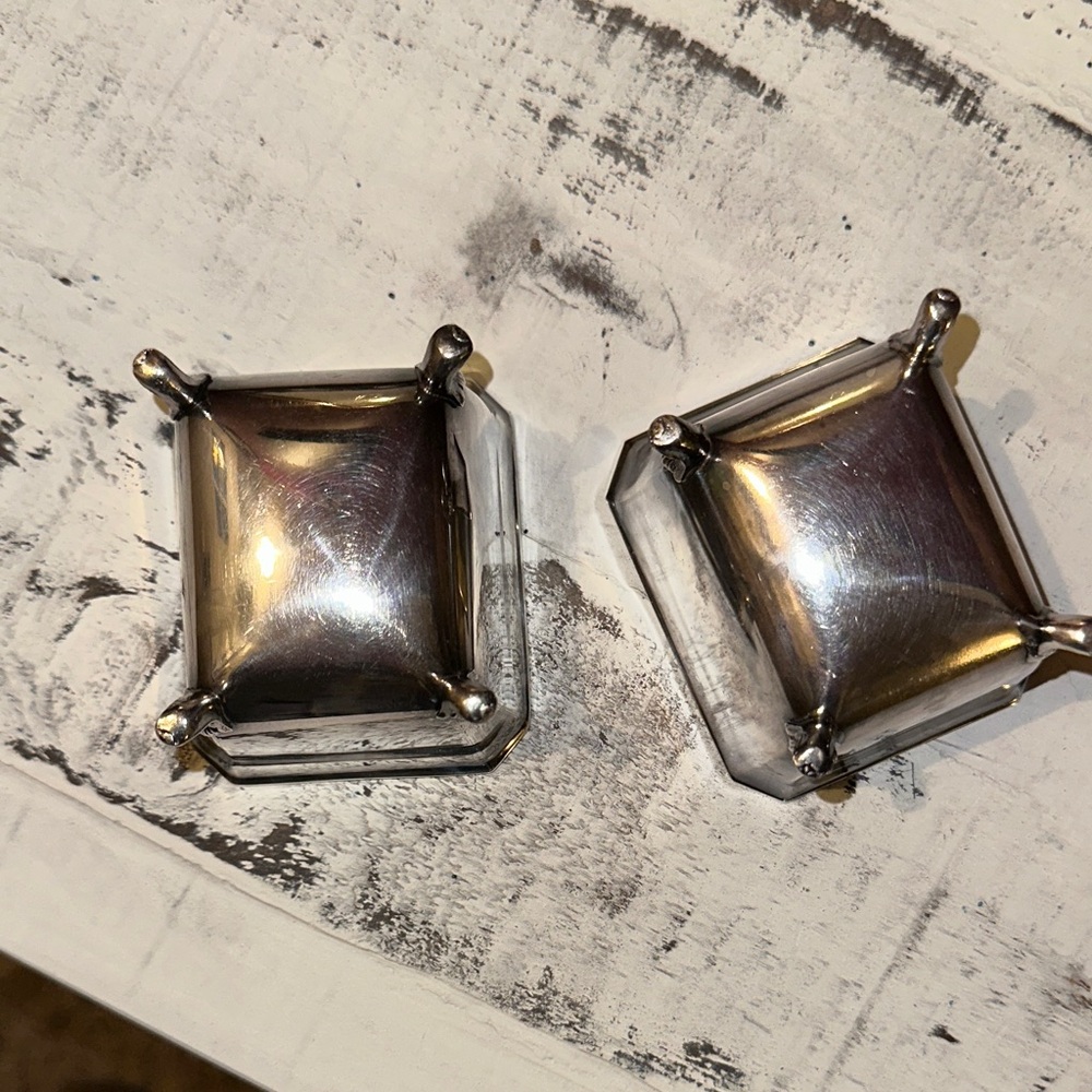 Antique Silver Plated Salt Cellars - Picture 3 of 4